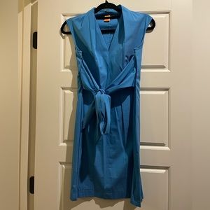 Lafayette 148 New York - Blue Dress with Bow Tie - Petite Size 4